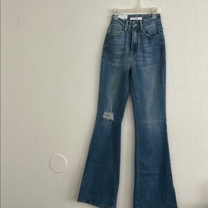 Trendy Blue Flare Jeans